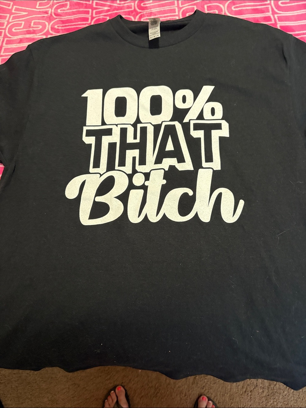 Gildan Black Short Sleeve Tee with White Statement Graphic